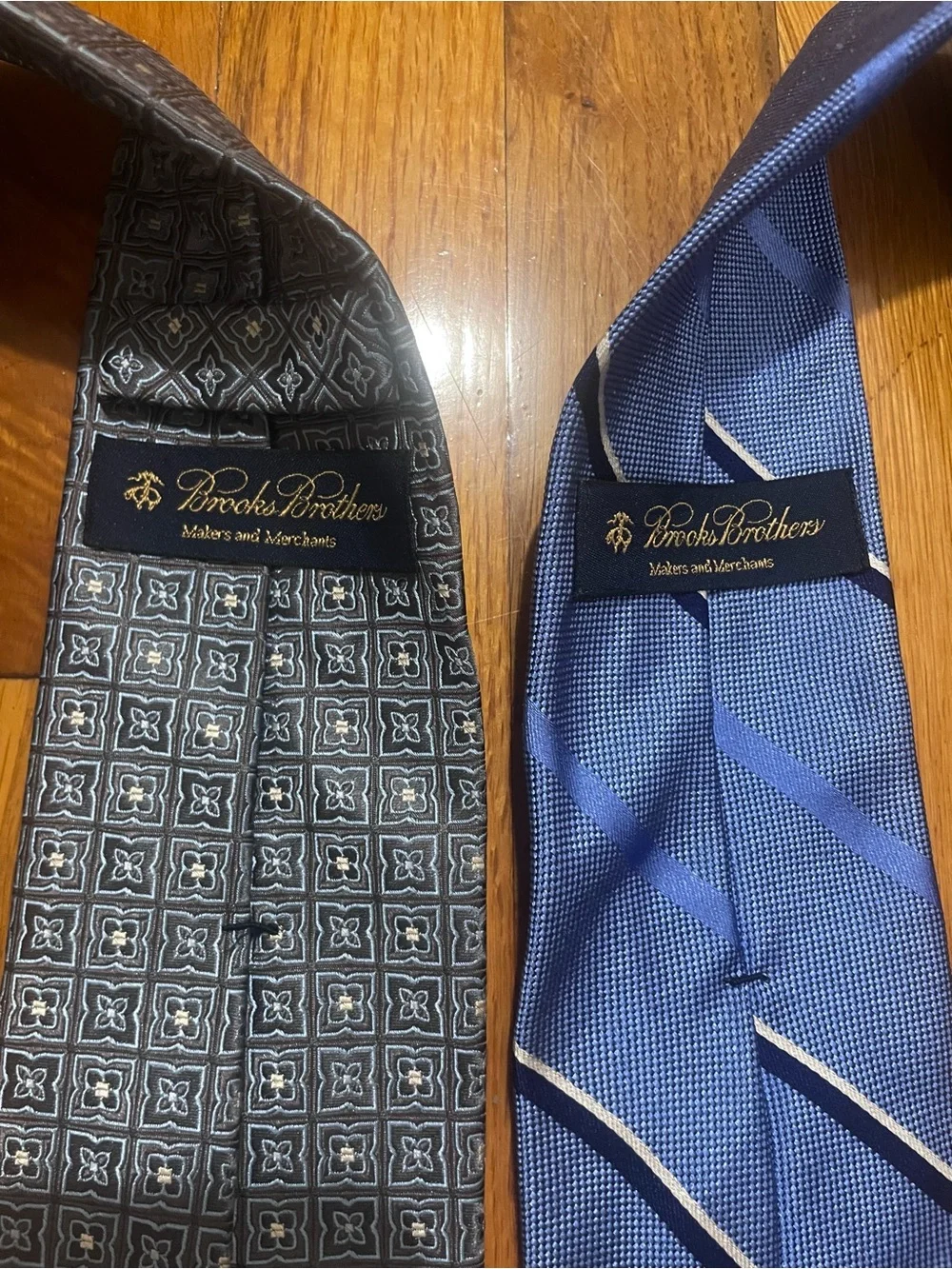 $296 2 Brooks Brothers Embroidered 100% Italian Silk Ties